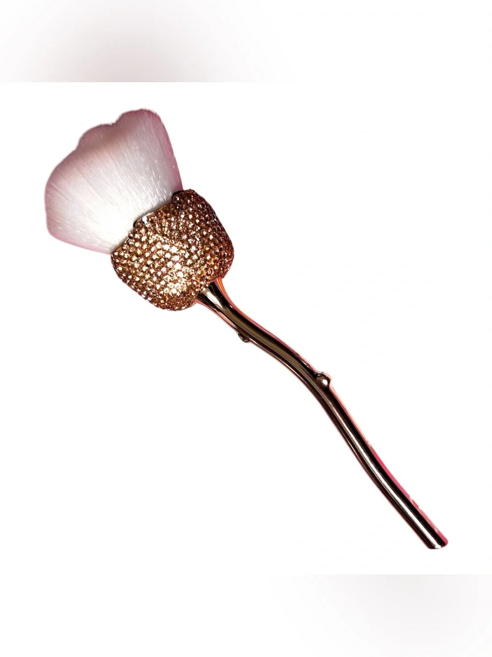 Afloral Vanilla Medium Celfie Ceramic Vase Brush Holder + BestBling Rose Brush